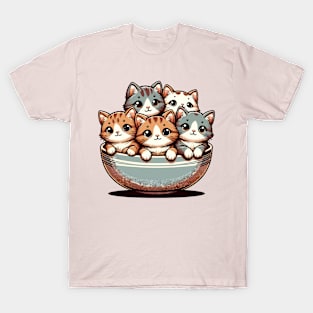 Cute cats in a bowl T-Shirt